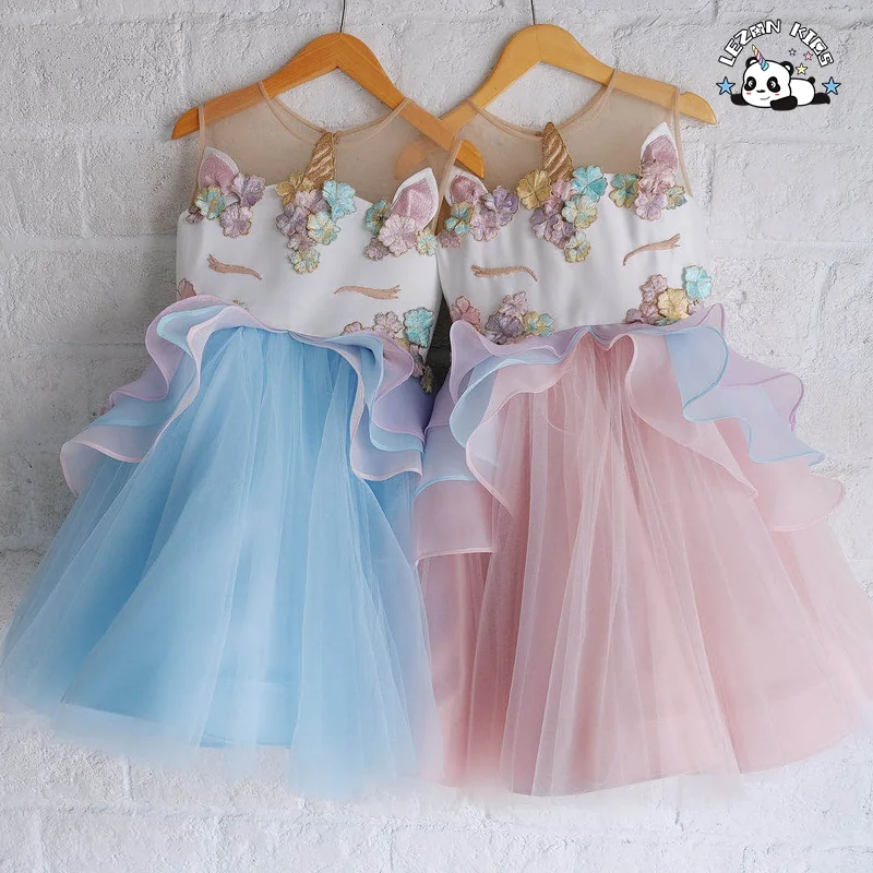 LEZONKIDS - New Fashion Sequin Flower Princess Dress Kids Birthday Wedding Toddler Baby Girls Clothes Children Clothing Dress for Kids